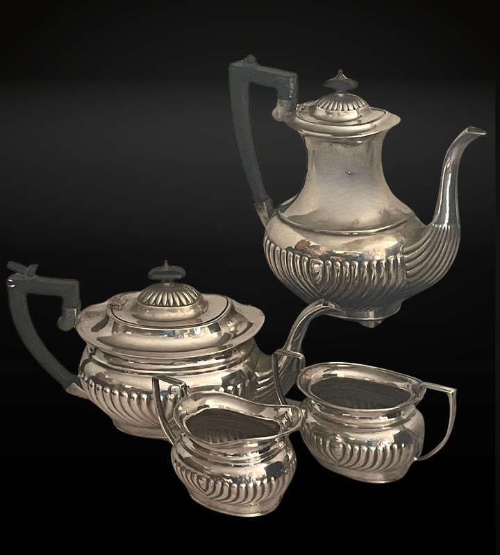 Antique Edwardian Silver Plated 4-Piece Tea Set by Philip Ashberry & Sons (c.1900)