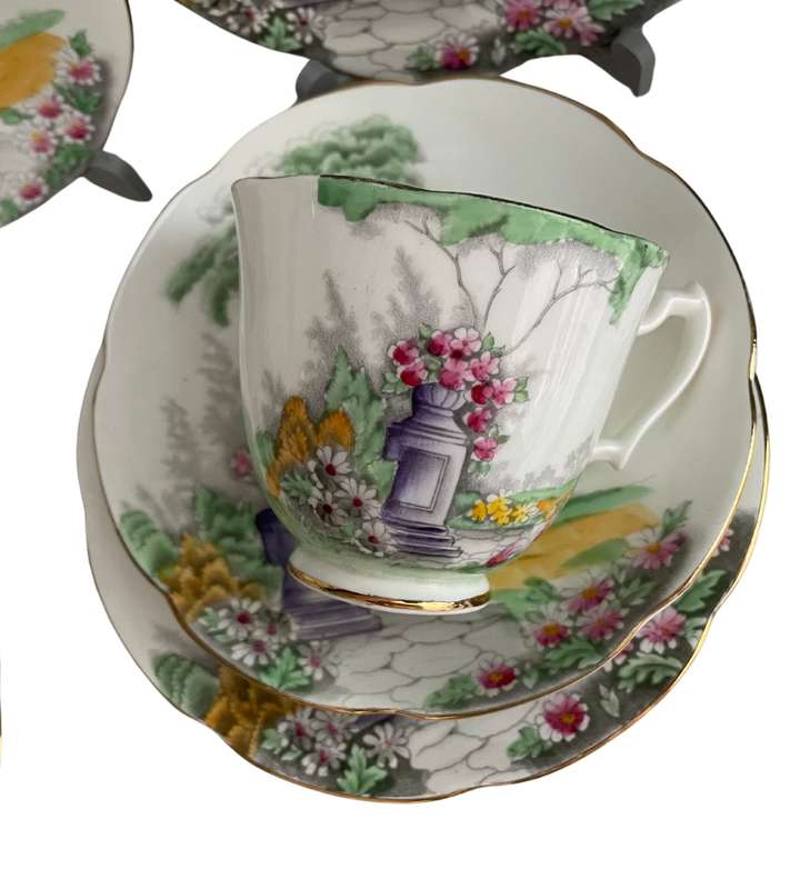 14-Piece Part Tea Service  Adderley Fine Bone China (c. 1947, England)