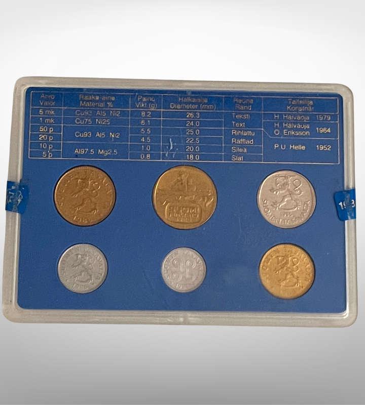 1985 Finland Proof Coin Set in Slab | Complete & Encased | 14.8 x 15 x 8 cm- Reduced!