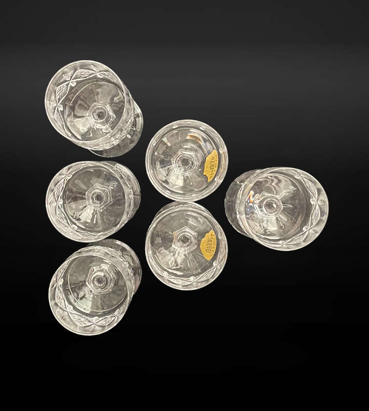 Set of 6 Vintage Vitria Handcut Lead Crystal Sherry/Cordial Glasses  11cm High, Perfect for Sherry