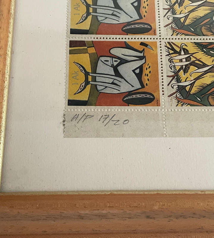 Walter Battiss Fook Island Postage Stamps Signed by Giles Battiss | Limited Edition 17/20 | Framed