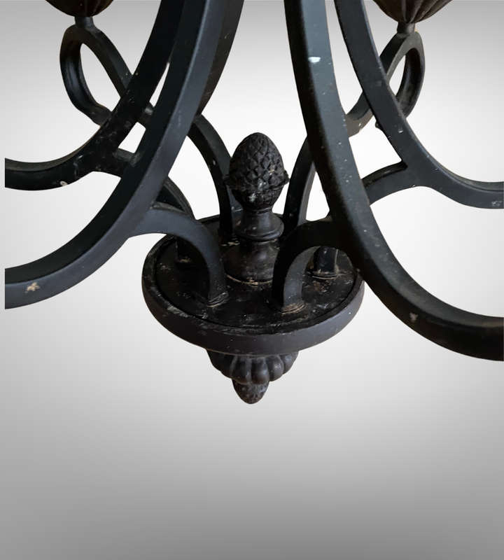Reserved - Vintage 6-Arm Zebbies Chandelier (ZE-1723OG)  83cm Long  Needs TLC  240V, 60W Max
