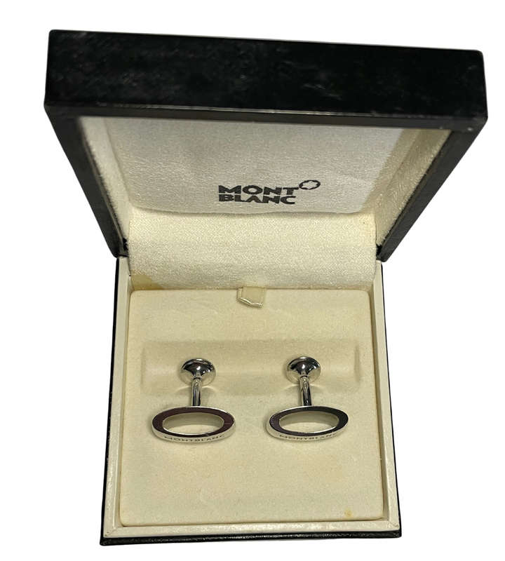 Price Reduced! - Montblanc 925 Sterling Silver Cufflinks  Modern Design, 19.7g, Boxed