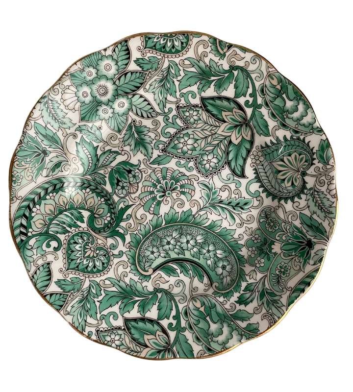 Stunning Royal Standard 4 piece Green Paisley Chintz Fine Bone China Plates (1949-1966)