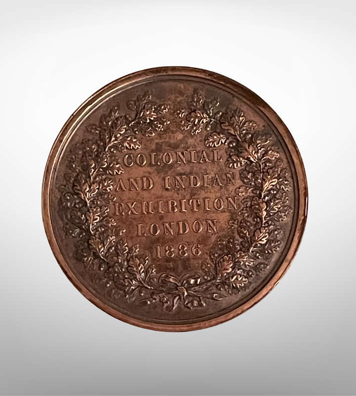 1886 Great Britain Colonial & Indian Exhibition Award Medal  Leonard Charles Wyon  Bronze