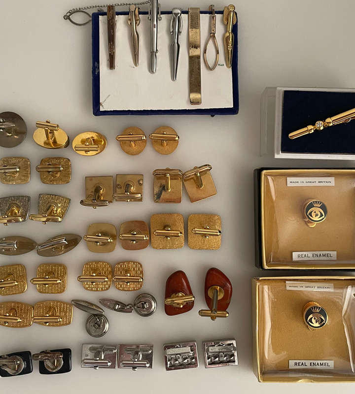 Vintage Cufflink & Tie Clip Collection  Mixed Lot | Stratton, Swank, Crown Jewelry