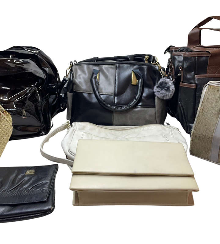 Lot of 10 Handbags & 3 Backpacks | Vintage & Modern Mix | Leather, Faux Leather, PVC - Reduced