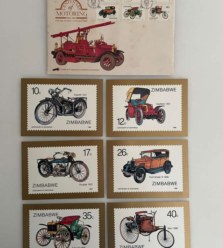 Lot of 24 Zimbabwe First Day Covers & 10 Postcards (19831992)  Wildlife, Motoring, Steam, Harare &