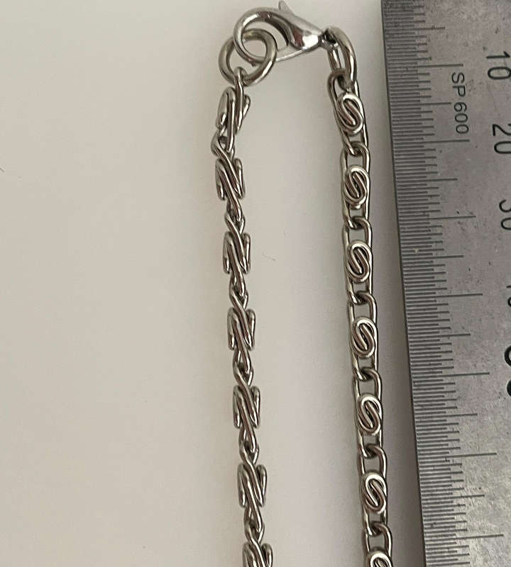 Vintage Pewter Pendant Necklace with Stainless Steel Chain  Abstract Swirl Design