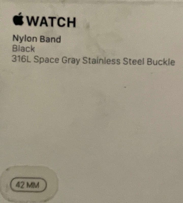 Apple Watch 42mm Black Woven Nylon Band  Space Gray Stainless Steel Buckle  Original Box