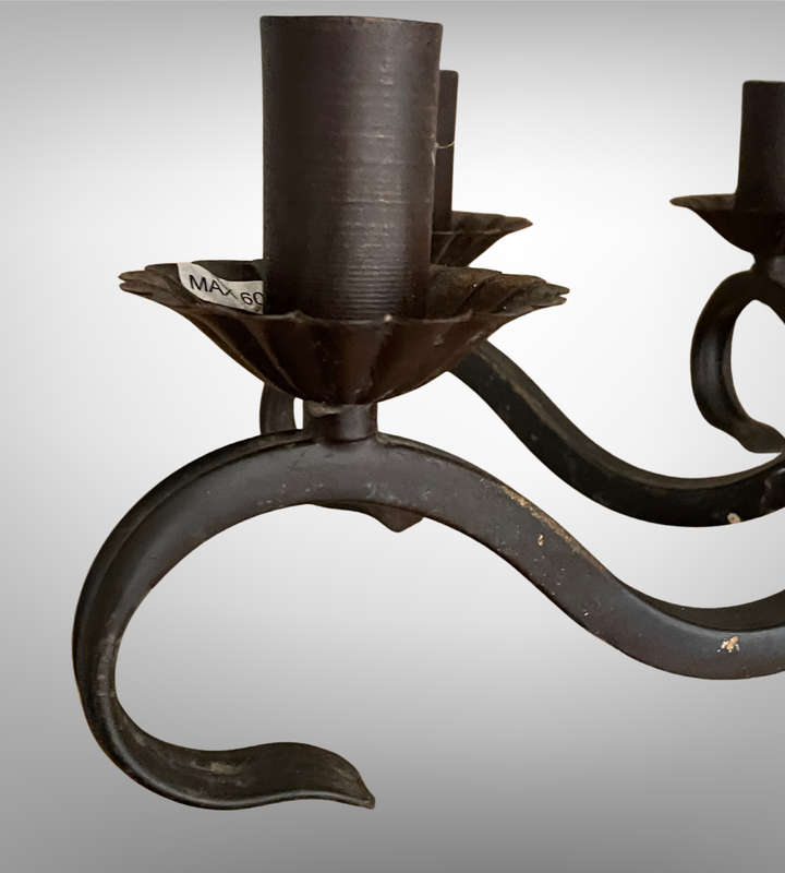 Reserved - Vintage 6-Arm Zebbies Chandelier (ZE-1723OG)  83cm Long  Needs TLC  240V, 60W Max