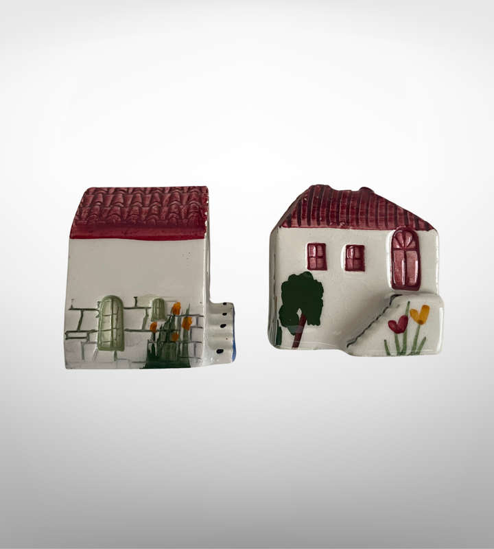 6 Miniature KLM Amsterdam Canal Houses  2 Ceramic, 4 Resin  Perfect for Printers Trays  Descripti