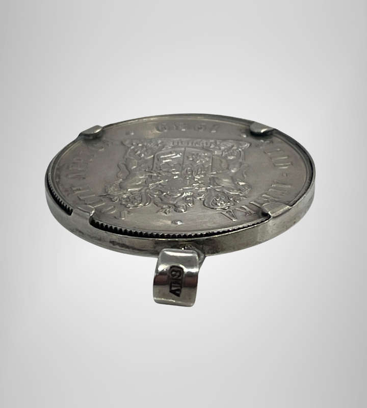 1989 R1 SA Coat of Arms Silver Proof Coin in Pendant  80% Silver  17.4g  Only 5454 Minted
