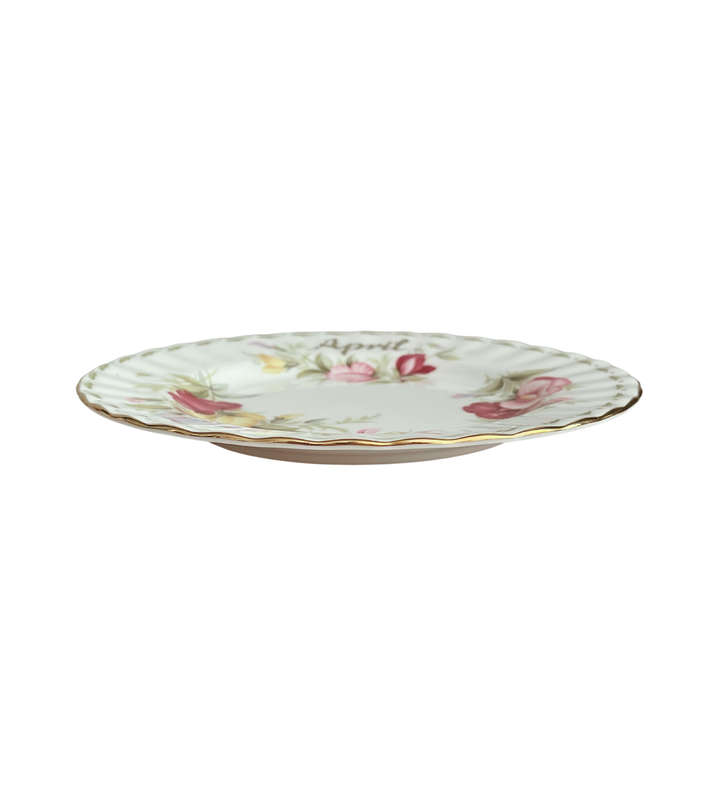 1970s Royal Albert - Flower of the Month "April" Bread and Butter Plate - Sweet Pea Design 16cm