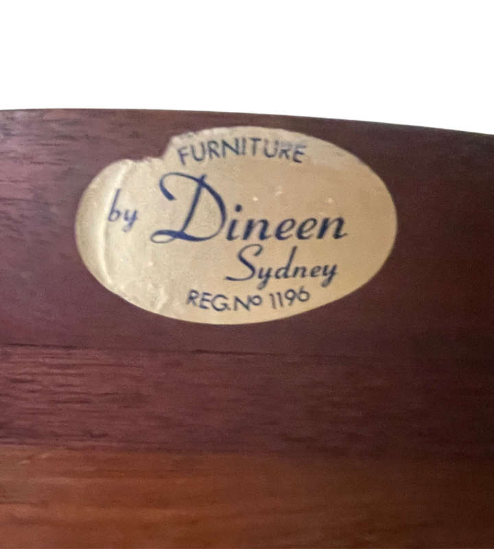 Vintage Mahogany Half-Moon Victorian Console Table with Queen Anne Legs by Dineen Sydney