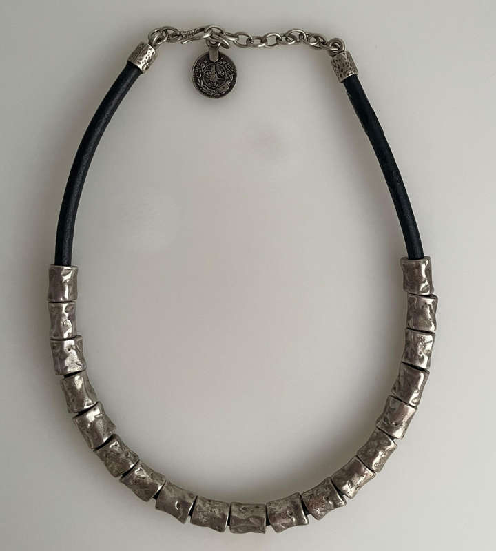 Vintage Osmanli Taki Pewter Choker  Turkish Statement Necklace, Ottoman Coin Fob, 41cm + 8cm Extens