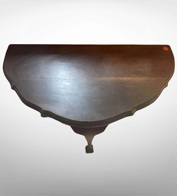 Vintage Imbuia Half-Moon Console Table | Ball & Claw Feet | Scalloped Top- Courier not included