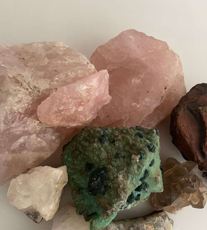 Mixed Lot of Raw Crystals & Mineral Specimens  Rose Quartz, Pyrite & More  Sold As Is