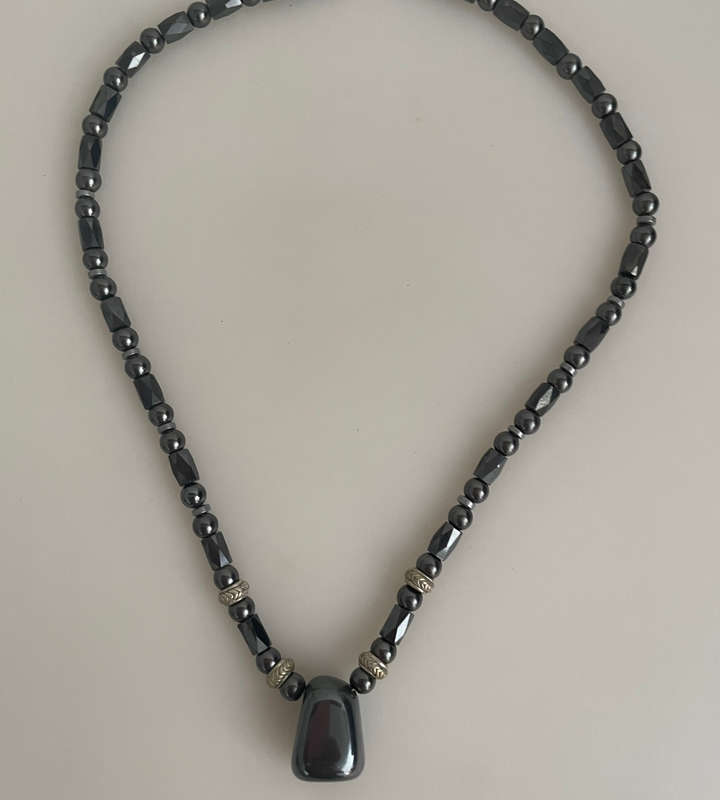 12-Piece Vintage Jewelry Set: Hematite Necklaces & Bracelets with Gunmetal Accents