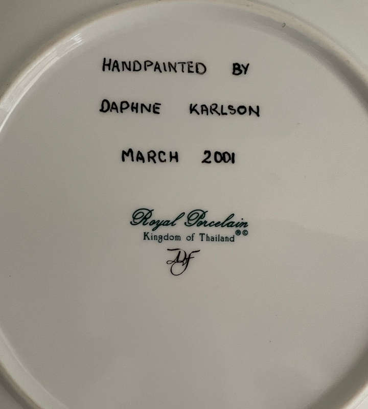 Set of 3 Hand-Painted Wall Décor Plates by Daphne Karlson (2000- 2001)