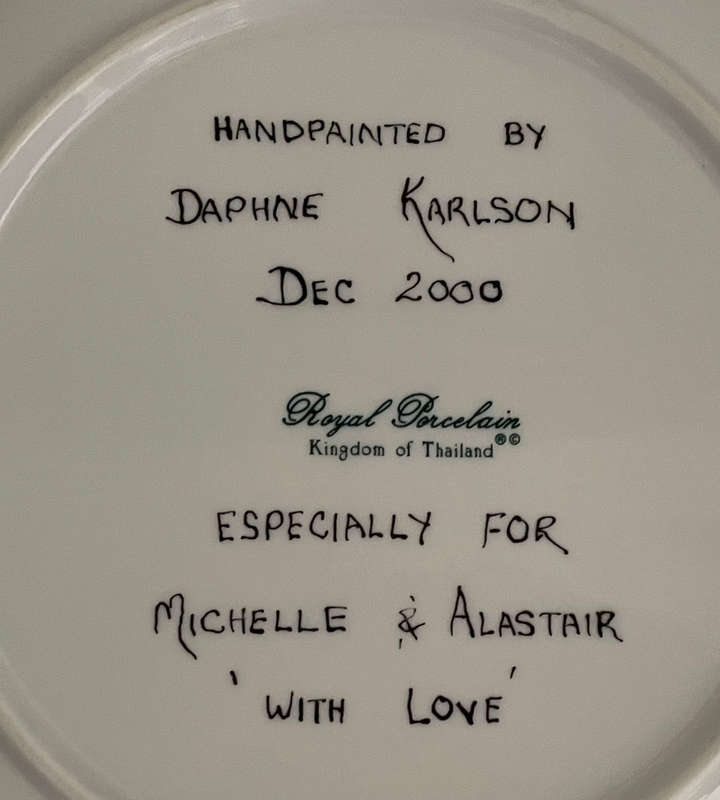 Set of 3 Hand-Painted Wall Décor Plates by Daphne Karlson (2000- 2001)