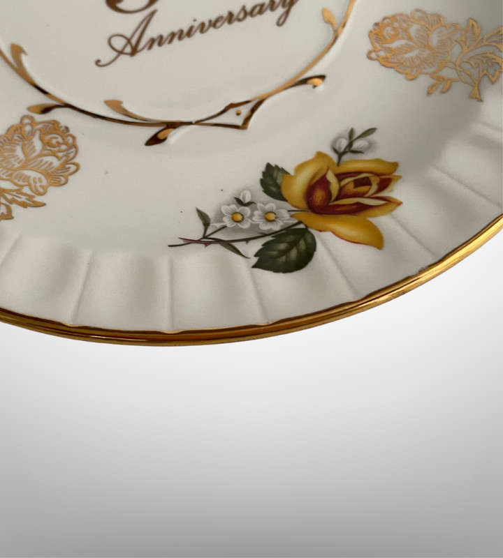 Vintage Avon by Wood & Sons 50th Anniversary Gift Plate - Staffordshire England, Golden Anniversary,