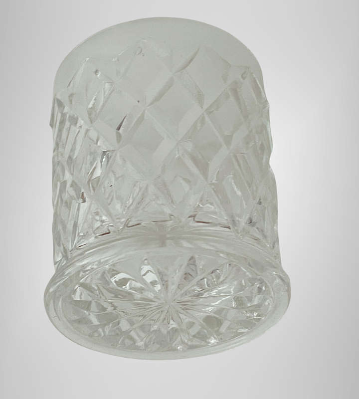 Vintage 1960s Pressed Glass Jam Jar / Sugar Bowl  Chrome Lid & Spoon  Star Base  9cm Tall