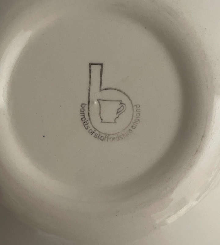 Vintage Blue Willow Transferware Oatmeal/Cereal Bowl  Barratts of Staffordshire, 1950s-1970s, 168mm