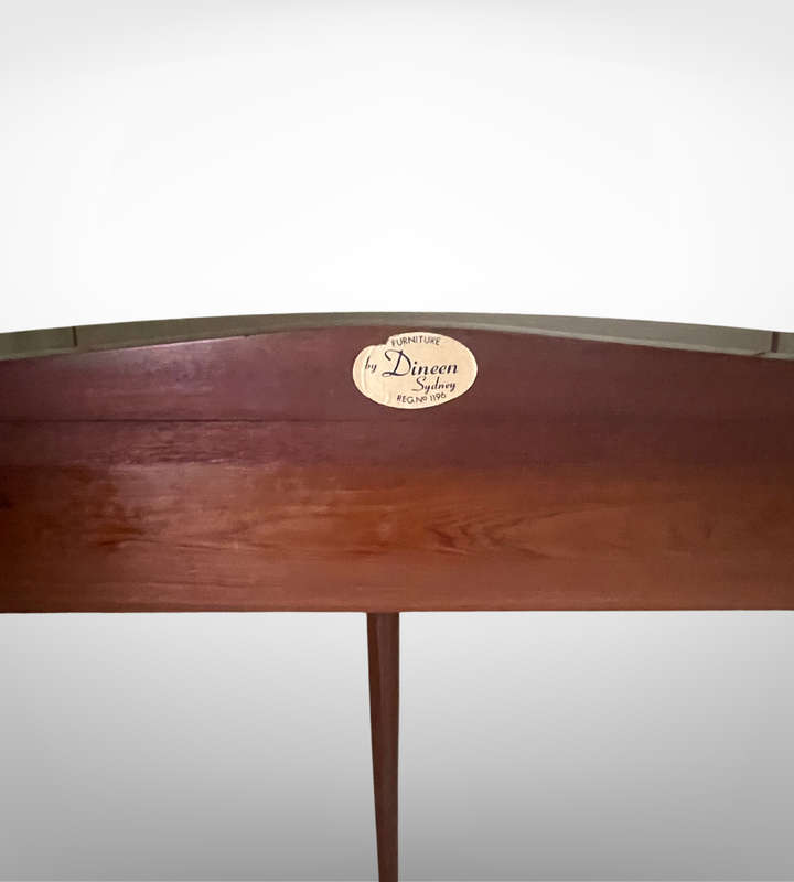 Vintage Mahogany Half-Moon Victorian Console Table with Queen Anne Legs by Dineen Sydney
