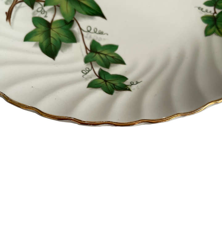 Vintage Royal Wessex Swinnertons Dinner Plate  Somerset Ivy Pattern, White Ironstone, c.1962