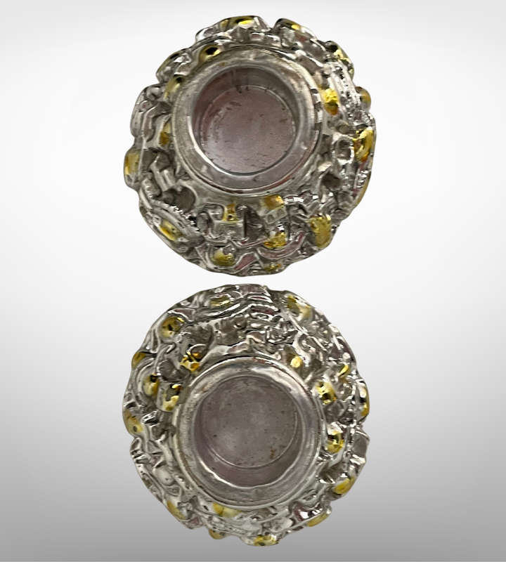 Vintage 1955 Karshi Sterling Silver Jerusalem Candle Holders  Small 2-Piece Set