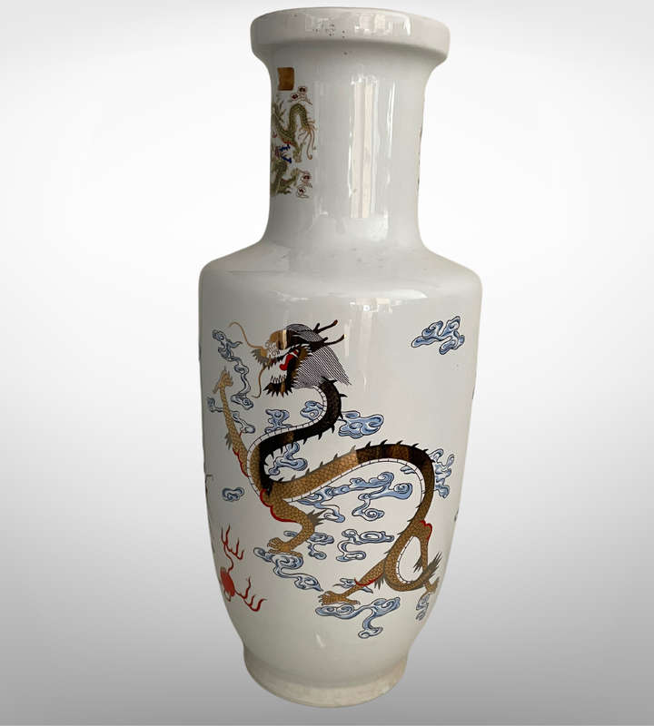 Huge Chinese Golden Dragon Porcelain Vase  5-Clawed Design, 47cm