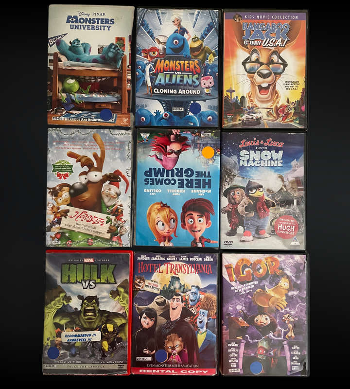 Clearance sale - 60+ Family & Kids' Movie Collection | Animated & Live-Action | Used