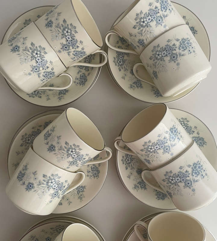Vintage 27-Piece Michelle by Royal Doulton H 5078 - Romance Collection - Discontinued Blue & White