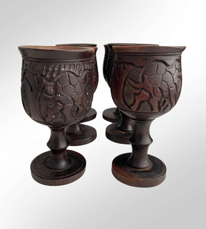 Hand carved Wooden Big 5 & Rhino Bar Set - Ideal for Outdoor Bar/Braai Area