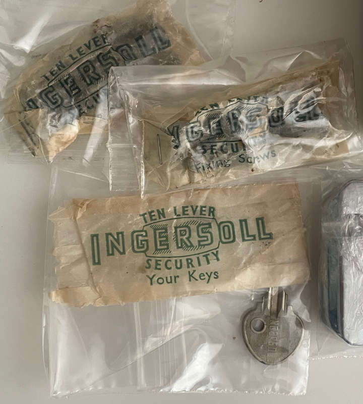 Rare Find Vintage Ingersoll "Impregnable" 10 Lever Rim Automatic Deadlock No. 71 - Unused