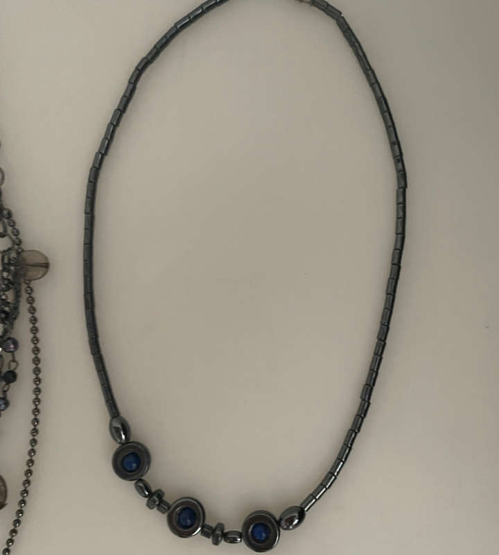 12-Piece Vintage Jewelry Set: Hematite Necklaces & Bracelets with Gunmetal Accents