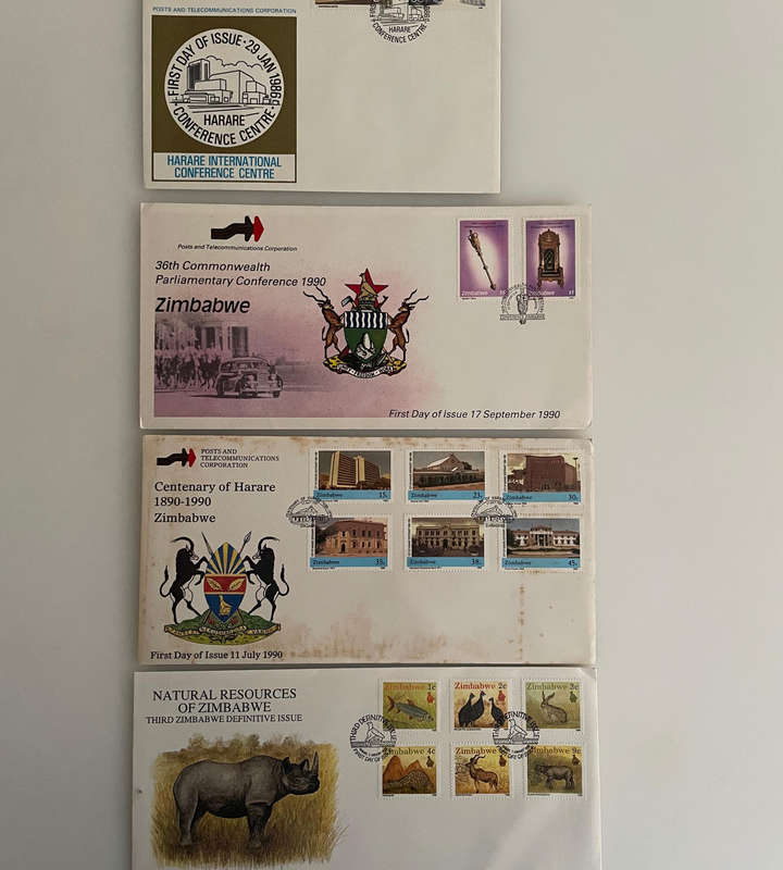 Zimbabwe First Day Covers  Political & National Themes (19841990) | Trade Fair, Olympiad, Heroes D