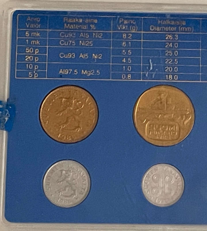 1985 Finland Proof Coin Set in Slab | Complete & Encased | 14.8 x 15 x 8 cm- Reduced!