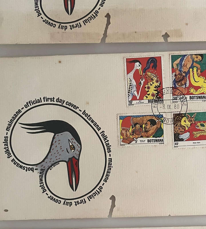 Damaged Botswana First Day Covers Lot (9) + Unused Stamps | 19791983 | Folk Tales, Culture & Histor