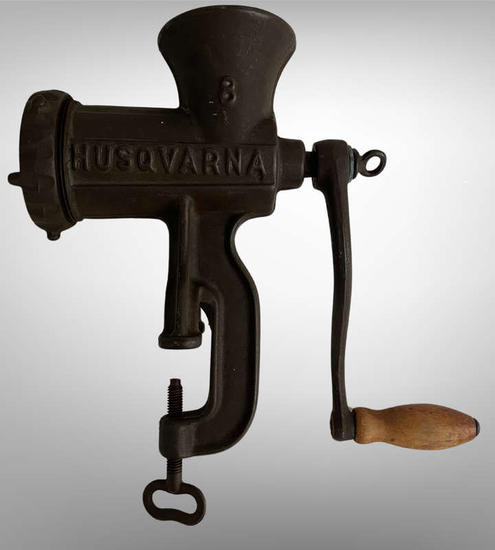 Vintage Husqvarna Reliance No. 8 Hand-Crank Meat Grinder  Made in Sweden  Complete & Working