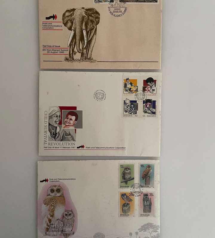Zimbabwe First Day Covers & Postcards Lot (1983-1990)  19+Piece Collection | Steam, Motoring