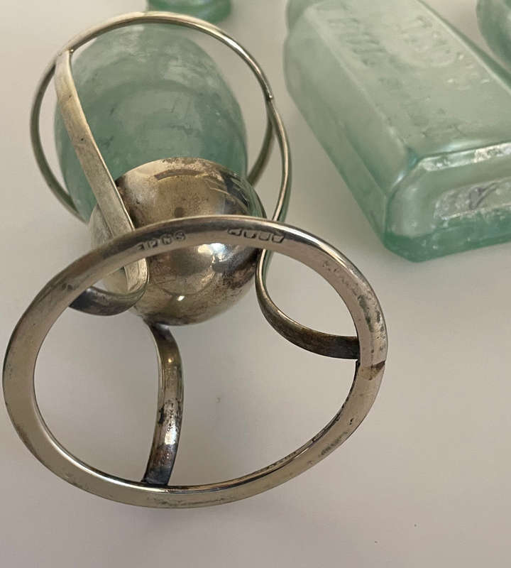 Rare Antique Bottle Collection with Aqua Glass Stoppers & Torpedo Bottle Stand - 12 Unique Bottles