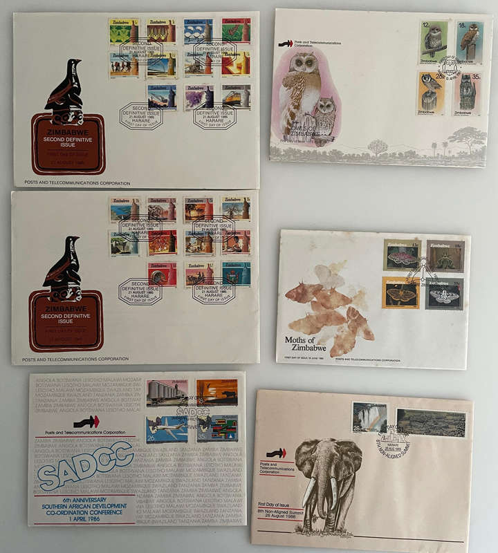 FDC- Zimbabwe First Day Cover & Postcard Collection (1982-1996)  Political, Natural & Postal