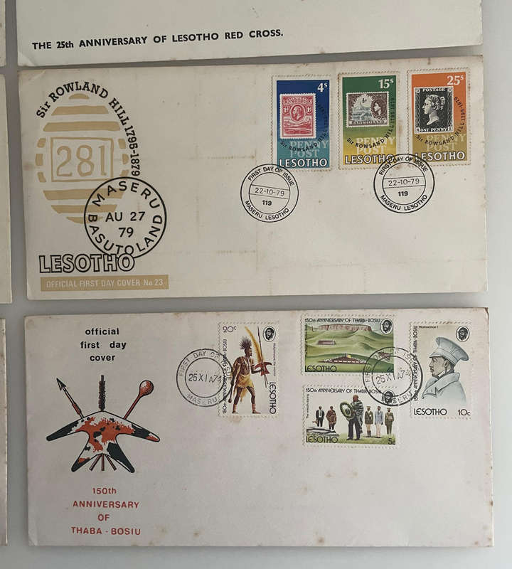 Lot of 6 Lesotho First Day Covers | 1970s1980s Commemorative FDCs | Red Cross, Royal Wedding
