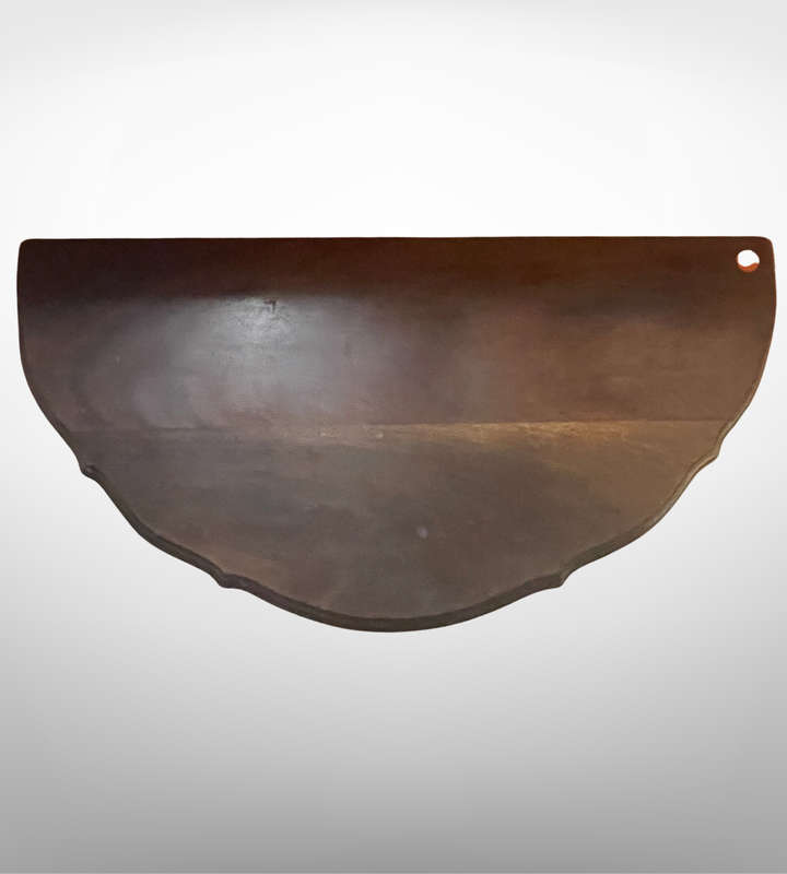 Vintage Imbuia Half-Moon Console Table | Ball & Claw Feet | Scalloped Top- Courier not included