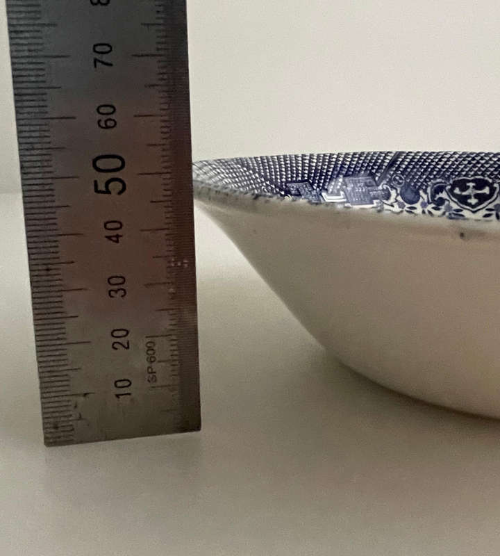 Vintage Blue Willow Transferware Oatmeal/Cereal Bowl  Barratts of Staffordshire, 1950s-1970s, 168mm