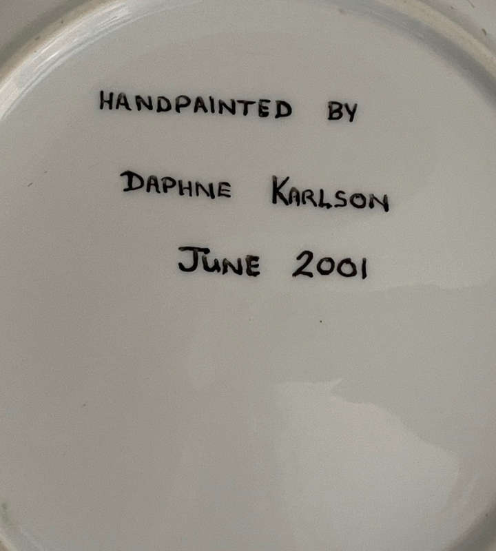 Hand-Painted Wall Décor Plate by Daphne Karlson (June 2001)