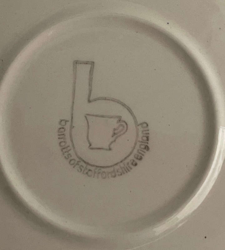 Vintage Blue Willow Transferware Coupe Saucer  Barratts of Staffordshire, 1950s-1970s, 144mm