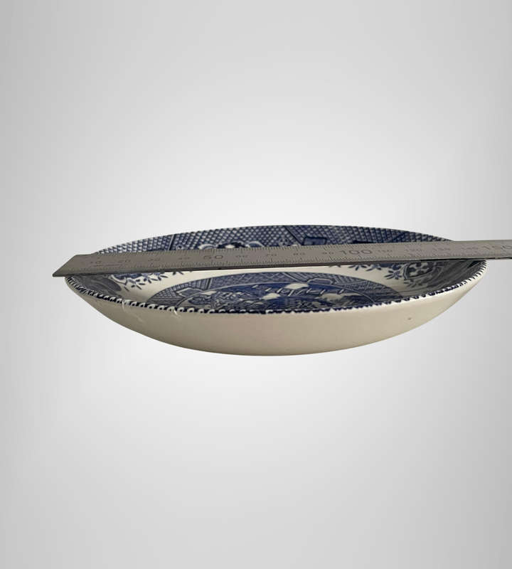 Vintage Blue Willow Transferware Coupe Saucer  Barratts of Staffordshire, 1950s-1970s, 144mm